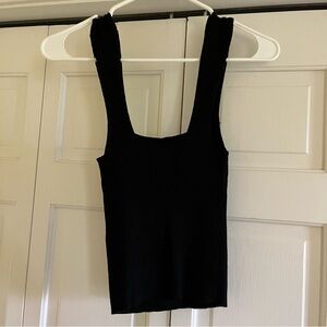 Abercrombie & Fitch - Ribbed Square neck Tank Top - Black - Size Small